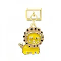 Cute cartoon yellow enamel lion Italian modular link charm for creative DIY jewelry - Lion / Gold