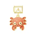 Cute orange crab pendant charm for Italian modular bracelet in gold finish - Crab / Gold
