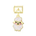 Cute sheep Italian charm link with glitter oil drip design for DIY bracelet jewelry - Lamb / Gold