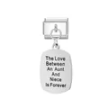 Engraved stainless steel Italian charm link with The Love Between Aunt and Niece quote - Aunt And Niece Engraved (FM_0175)