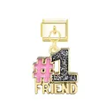 Charm modulare italiano dorato con pendente #1 Friend per bracciali fai-da-te creativi - Modulo Numero 1 Amico / Oro
