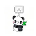 Cute cartoon panda enamel charm for Italian modular bracelet DIY fashion jewelry - Panda / Silver