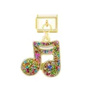 Module de breloque italienne dorée avec pendentif note de musique colorée pour bijoux - Module de Note de Musique / Or