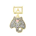 Golden Italian modular link charm featuring a glittery ocean animal pendant with heart - Batfish / Gold