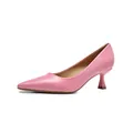 Eleganti décolleté rosa a punta con tacco a spillo e finitura in pelle morbida pregiata - 34 / Rosa