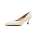 Eleganti décolleté bianco crema a punta con tacco a spillo in morbida pelle sintetica - 34 / Bianco avorio