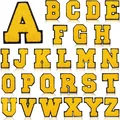 Complete set of yellow chenille embroidered A-Z letter patches for DIY projects - Set of 26 / Yellow