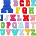 Complete set of colorful 7cm chenille alphabet letter patches A-Z for DIY iron-on embroidery - Set of 26 / Multicolor Style A