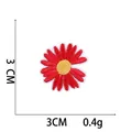 Detailed dimension map of red daisy embroidery patch showing 3cm size and 0.4g weight - Red and White Daisy (9#) / 3x3cm