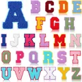 Set of 26 colorful chenille alphabet iron-on patches A-Z for DIY clothing decoration - Set of 26 / Multicolor Style B