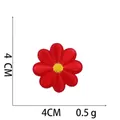 Detaillierter roter Gänseblümchen-Stickaufnäher für Kleidung, 4 cm Größe und Gewicht - Rotes Gänseblümchen (13#) / 4x4cm