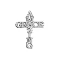 Spilla a croce Amazing Grace in metallo argento con design punk a forma di lettere - Stile Croce di Lettere AMAZING GRACE (QHXZ1955) / Argento