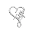 Broche de corazon de plata pulida con inscripcion faith con un diseño de estilo punk - Estilo Faith de Corazón Hueco (QHXZ1956) / Plateado