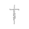 Broche de cruz con texto Faith en metal plateado pulido para estilo punk y gótico - Estilo Cruz Faith Escrita a Mano (QHXZ1957) / Plateado