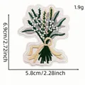 Écusson brodé bouquet de muguet thermocollant pour vêtements, taille 6.9x5.8cm - Style 2 (Écusson Anglais Dessin Animé 2#) / 1 Pièce