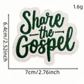 Patch brodé Share the Gospel vert à repasser, taille 7x6,4cm pour réparer habits - Style 3 (Écusson Anglais Dessin Animé 3#) / 1 Pièce