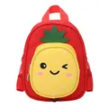 Mochila infantil roja con bonito diseño de piña amarilla para niños de preescolar. - Piña Roja