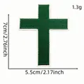 Écusson brodé croix verte à thermocoller pour réparation de vêtements, 7x5,5 cm - Style 4 (Écusson Anglais Dessin Animé 4#) / 1 Pièce