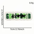 Green embroidered 'God is Good' inspirational patch, 7x2.7cm iron-on badge accessory. - Style 22 (Cartoon English Patch 22#)