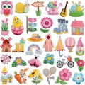 Collezione di toppe ricamate colorate a tema primaverile per decorare i vestiti - Set Tema Primavera A (C9YY-258-YT) / Set da 32
