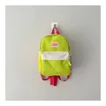 Zainetto per bambini verde vivace con spallacci rossi e tasca anteriore bianca. - Taglia unica / Verde