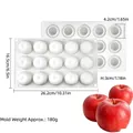 Professionele 15-Vaks ronde siliconen mousse cakevorm met afmetingen en gewicht, wit - 15-Holte Rond (CZ8206) / Wit