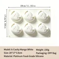 6-holte witte mango siliconen vorm voor mousse - 6-Holte Mango (CZ8210) / Wit