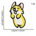 Cute embroidered Corgi dog patch for clothing showing 6.8x3.8cm dimensions and 1.4g weight - Corgi Dog Style (5#)