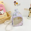 Linda bolsa de pecho para niños en color violeta claro con bordados y lentejuelas - Talla única / Púrpura