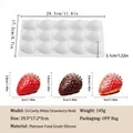 15-holte witte aardbeivormige siliconen mousse cake en dessertvorm wit - 15-Holte Aardbei (CZ8216) / Wit