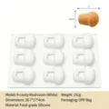 Voedselveilige 9-holte paddestoelvormige witte siliconen mousse cakevorm bakken - 9-Holte Champignon Wit (151g)