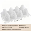 8-gaats ananasvormige witte siliconen mousse cakevorm van voedingskwaliteit bakken - 8-Holte Ananas Wit (203g)