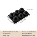 Zwarte 6-holte framboos siliconen cakevorm met 20x17x5cm afmetingsgegevens voor bakken - 6-Holte Framboos Zwart (156g)