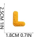 Yellow chenille letter L embroidery patch with size measurements 2.5x1.8cm - Letter L (S19ZM-05-L) / Yellow