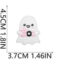 Close-up view showing the exact dimensions of this cute Halloween ghost embroidery patch - BOO Belly Ghost Patch (C7BF-078-08)