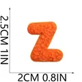 Orange chenille letter Z embroidery patch measuring 2.5x2 cm for clothing decoration - Letter Z (S19ZM-05-Z) / Orange