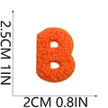 Bright orange chenille embroidered letter B patch with dimensions 2.5cm height - Letter B (S19ZM-05-B) / Bright Orange