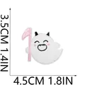 Detailed embroidery texture of a white ghost patch with size measurement markings - Ghost with Sickle Style (C7BF-058-28)