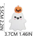 Detailed view of Halloween ghost and pumpkin embroidered patch with 5.5cm height dimension - Orange Pumpkin Ghost (C7BF-078-35)