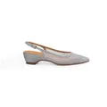 Elegant silver rhinestone mesh slingback sandals with 4.5cm block heel for women - 38 / 4.5cm Chunky Heel / Silver