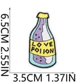 Embroidered Love Poison bottle patch with 6.5cm x 3.5cm dimensions - LOVE POISON Bottle (X10HL-075-10)