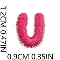 Small pink embroidered letter U patch for DIY clothing and accessories decoration. - Letter U