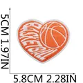 Size specifications for heart-shaped basketball embroidered iron-on sports patch - Heart-shaped Basketball (C22LQ-11-14)