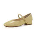 Zapatos Mary Jane amarillos de piel sintética con punta cuadrada y diseño de calce ancho - 36 / Ajuste regular / Amarillo