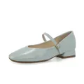 Zapatos Mary Jane elegantes azul claro con punta cuadrada y tacón de bloque bajo - 36 / Ajuste regular / Azul claro