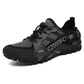 Scarpe da trekking outdoor in rete nera traspirante con suola in gomma - Grigio & Nero