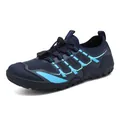 Quick-dry men's outdoor wading shoes in blue mesh with breathable trekking sole - 37 / Blue