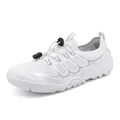 White men's quick-dry outdoor water shoes with breathable mesh and adjustable drawstring - 37 / White