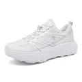 White breathable chunky sneakers with thick anti-slip sole for men and women - 36 / White