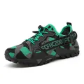 Outdoor breathable mesh wading shoe with green camouflage pattern and quick-lace system - Camo Sky Blue
